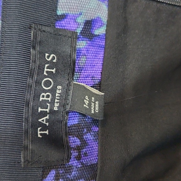 Talbots floral mini pencil skirt purple teal NWT fully lined - Picture 7 of 9